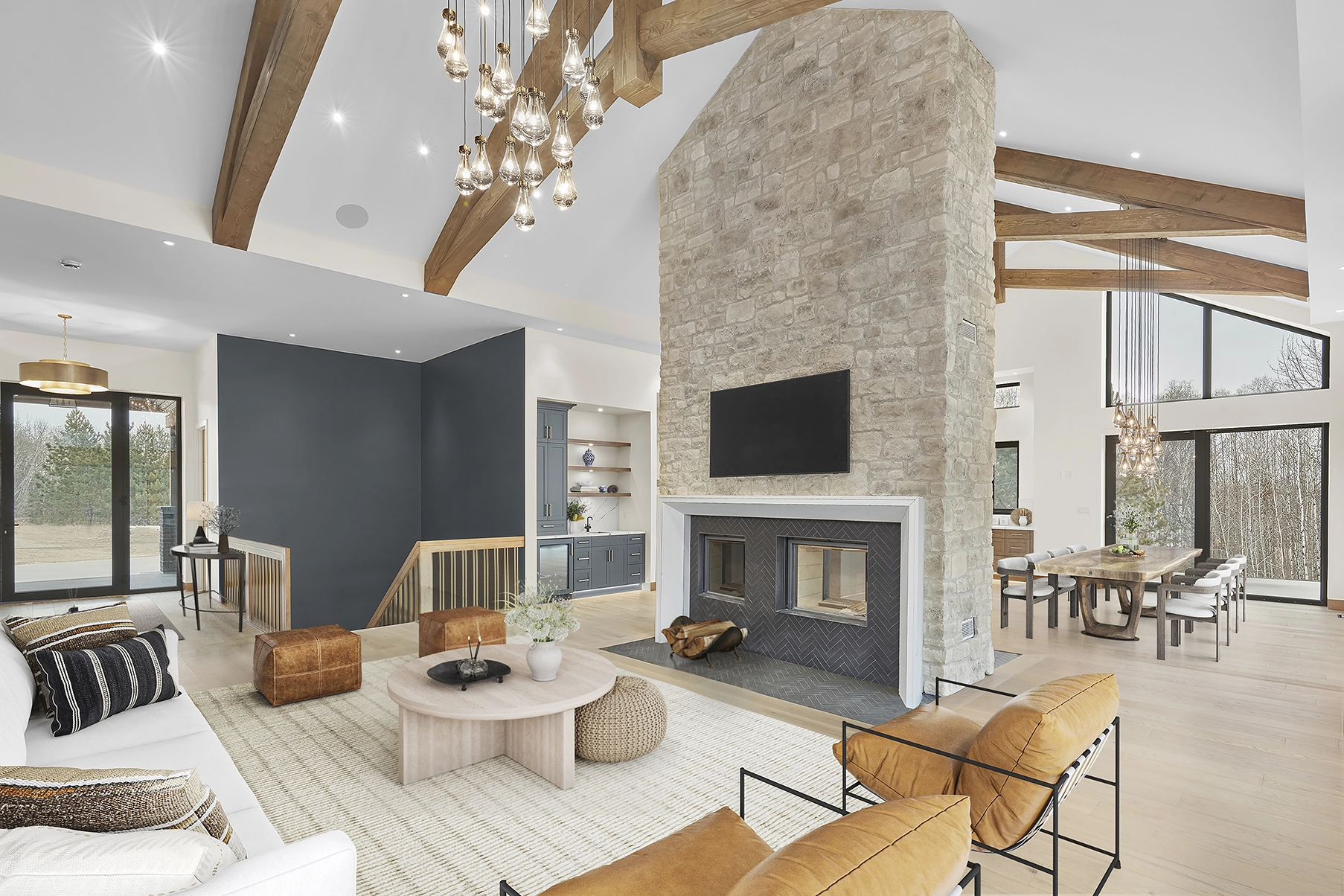 Kitchen with Pendants above island
