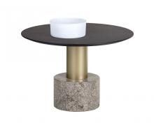 Sunpan 104627 - Monaco Coffee Table - Gold - Grey Marble / Charcoal Grey