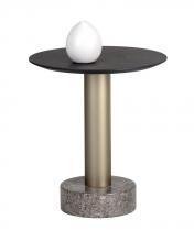 Sunpan 104629 - Monaco End Table - Gold - Grey Marble / Charcoal Grey