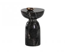 Sunpan 105012 - Goya End Table - Marble Look - Black