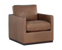 Sunpan 106586 - Portman Swivel Lounge Chair - Marseille Camel Leather