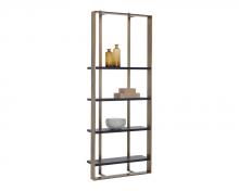 Sunpan 111906 - Dalton Bookcase - Antique Brass - Black