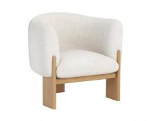 Sunpan 111088 - Trine Lounge Chair - Rustic Oak - Dove Cream