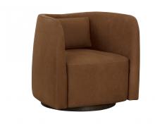 Sunpan 111250 - Emilie Swivel Lounge Chair - Nubuck Caramel Leather
