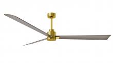 Matthews Fan Company AK-BRBR-GA-72 - Alessandra - 72" Three Blade Transitional Ceiling Fan - Brushed Brass Finish - Gray Ash Tone Bla