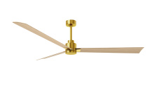 Matthews Fan Company AK-BRBR-LM-72 - Alessandra - 72" Three Blade Transitional Ceiling Fan - Brushed Brass Finish - Light Maple Blade
