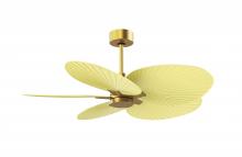 Matthews Fan Company AKTP-BRBR-YE - Alessandra Tropical - Five Blade Ceiling Fan - Brushed Brass Finish - Light Yellow Blades