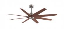 Matthews Fan Company AN-BN-WN-64 - Ariella - Eight Blade Ceiling Fan - Brushed Nickel Finish - Walnut Tone Blades