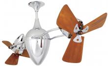Matthews Fan Company AR-CR-WD-DAMP - Ar Ruthiane - Rotational Ceiling Fan - Polished Chrome Finish - Mahogany Tone Blades