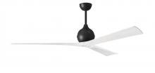 Matthews Fan Company IR3-BK-MWH-72 - Irene-3 - Three Blade Paddle Fan - 72" - Matte Black Finish - Matte White Blades