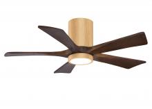 Matthews Fan Company IR5HLK-LM-WA-42 - Irene-5HLK-42" Five Blade Flush Mount Paddle Fan-5CCT Integrated LED-Light Maple Tone Finish