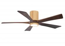 Matthews Fan Company IR5HLK-LM-WA-52 - Irene-5HLK-52" Five Blade Flush Mount Paddle Fan-5CCT Integrated LED-Light Maple Tone Finish