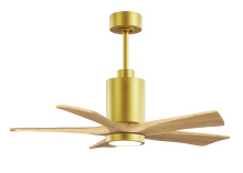 Matthews Fan Company PA5-BRBR-LM-42 - Patricia-5-42" Five Blade Ceiling Fan-5CCT Integrated LED-Brushed Brass Finish