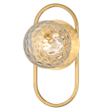 Dainolite BUR-121W-AGB-CLR - 1LT Wall Sconce, AGB w/ CLR Hammered Glass