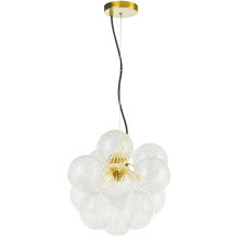 Dainolite CLZ-133P-AGB - 3LT Pendant, AGB w/ CLR Spiral Glass