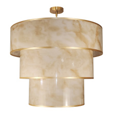 Dainolite NNA-309P-AGB-ALB - 9 Light Incandescent Pendant, Aged Brass w/ Marble Alabaster