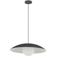 Dainolite OLV-151P-MB - 1 Light Pendant, Matte Black w/ Opal Glass