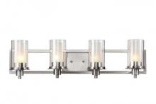 Trans Globe 20044 - 4LT BATHBAR-OUTER CLEAR/ INNER