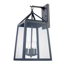 Trans Globe 50992 BK - 4LT OUTD WALL BEVELED CLR-BK