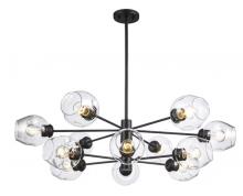 Trans Globe PND-2127 BK - 12LT PENDANT XIA CLEAR-BK