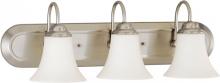Nuvo 60/1834 - Dupont; 3 Light; Vanity with Satin White Glass; Brushed Nickel Finish