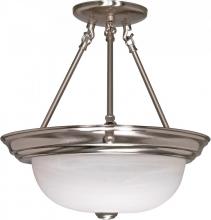 Nuvo 60/201 - 2 Light; 13 in.; Semi-Flush; Alabaster Glass; Brushed Nickel Finish
