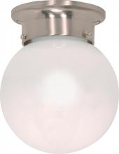 Nuvo 60/245 - 1 Light; 6 in.; Ceiling Mount; White Ball; Brushed Nickel Finish
