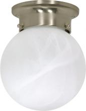 Nuvo 60/257 - 1 Light; 6 in.; Ceiling Mount; Alabaster Ball; Brushed Nickel Finish