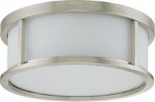 Nuvo 60/2862 - Odeon; 3 Light; 15 in.; Flush Dome with Satin White Glass; Brushed Nickel Finish