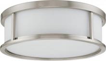 Nuvo 60/2864 - Odeon; 3 Light; 17 in.; Flush Dome with Satin White Glass; Brushed Nickel Finish