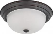 Nuvo 60/3146 - 2 Light; 13 in.; Flush Mount with Frosted White Glass; Mahogany Bronze Finish