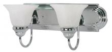 Nuvo 60/316 - Ballerina; 2 Light; 18 in.; Vanity with Alabaster Glass Bell Shades; Polished Chrome Finish
