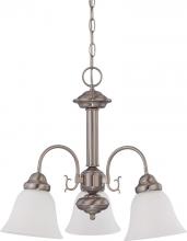Nuvo 60/3241 - Ballerina; 3 Light; 20 in.; Chandelier with Frosted White Glass; Brushed Nickel Finish