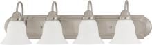 Nuvo 60/3281 - Ballerina; 4 Light; 30 in.; Vanity with Frosted White Glass; Brushed Nickel Finish