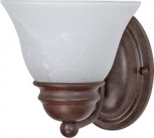 Nuvo 60/344 - Empire; 1 Light; 7 in.; Vanity with Alabaster Glass Bell Shades; Old Bronze Finish