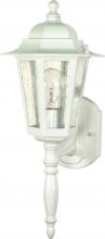 Nuvo 60/3470 - Cornerstone; 1 Light; 18 in.; Wall Lantern with Clear Seed Glass; Color retail packaging; White