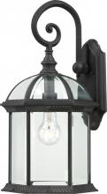 Nuvo 60/4966 - Boxwood; 1 Light; 19 in.; Outdoor Wall with Clear Beveled Glass; Textured Black Finish