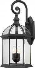 Nuvo 60/4969 - Boxwood; 3 Light; 26 in.; Outdoor Wall with Clear Beveled Glass; Textured Black Finish