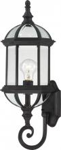 Nuvo 60/4973 - Boxwood; 1 Light; 22 in.; Outdoor Wall with Clear Beveled Glass; Textured Black Finish