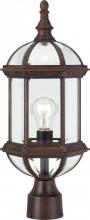 Nuvo 60/4975 - Boxwood; 1 Light; 19 in.; Outdoor Post with Clear Beveled Glass; Rustic Bronze Finish