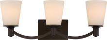 Nuvo 60/5923 - Laguna; 3 Light; Vanity with White Glass; Forest Bronze Finish