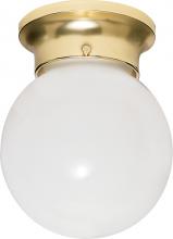 Nuvo 60/6028 - 1 Light; 6 in.; Ceiling Fixture; White Ball; Color retail packaging; Polished Brass Finish