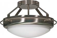 Nuvo 60/609 - Polaris; 2 Light; 14 in.; Semi-Flush with Satin Frosted Glass Shades; Brushed Nickel Finish