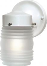 Nuvo 60/6109 - 1 Light; 6 in.; Porch; Wall; Mason Jar with Frosted Glass; Color retail packaging; Gloss White