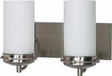 Nuvo 60/612 - Polaris; 2 Light; 14 in.; Vanity with Satin Frosted Glass Shades; Brushed Nickel Finish