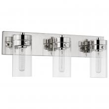 Nuvo 60/7633 - Intersection; 3 Light; Vanity; Polished Nickel with Clear Glass; Polished Nickel Finish