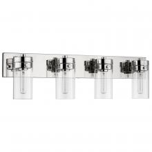 Nuvo 60/7634 - Intersection; 4 Light; Vanity; Polished Nickel with Clear Glass; Polished Nickel Finish