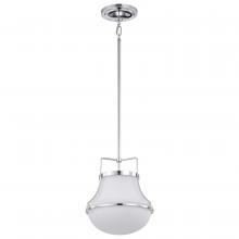 Nuvo 60/7872 - Valdora 1 Light Pendant; 10 Inches; Polished Nickel; White Opal Glass; Polished Nickel Finish