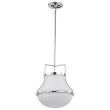 Nuvo 60/7873 - Valdora 1 Light Pendant; 14 Inches; Polished Nickel; White Opal Glass; Polished Nickel Finish