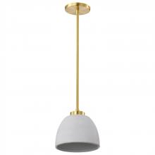 Nuvo 60/8002 - Collins; 8 Inch Mini Pendant; Ceramic with Gold Accents; Brushed Brass Finish